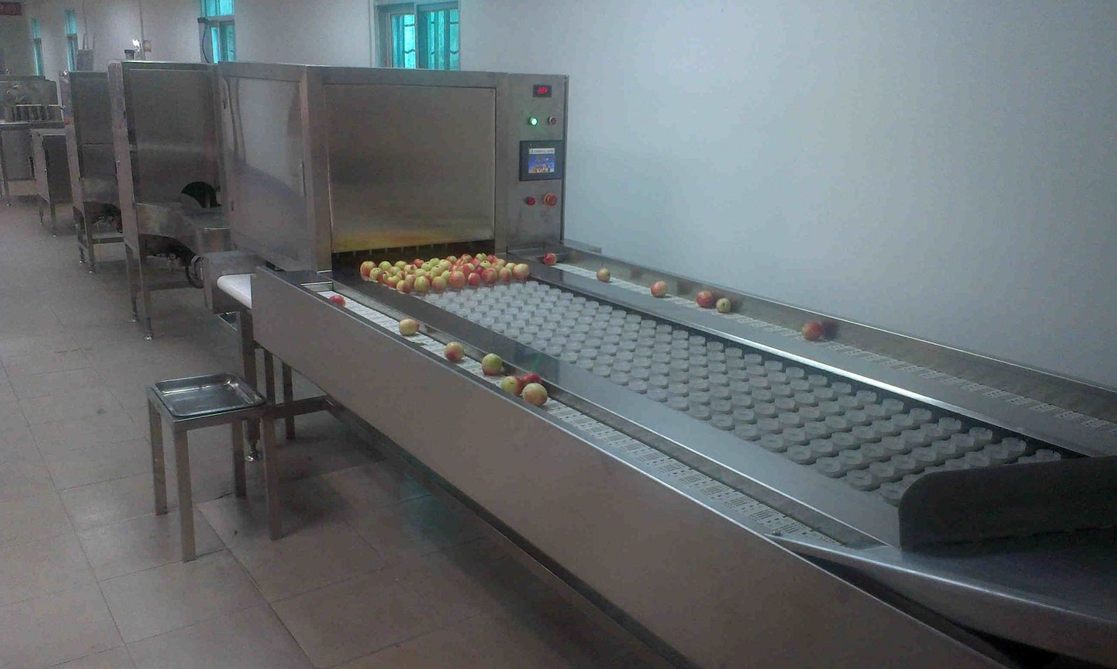 Fruit coring and cutting machine