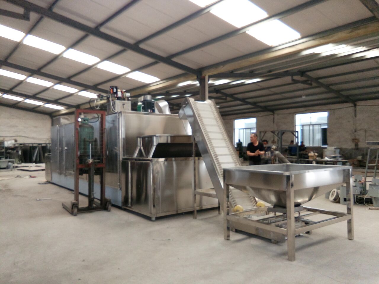 belt type drying roasting machine