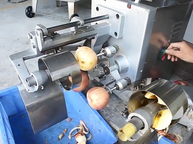 automatic apple peeling coring and slicing machine