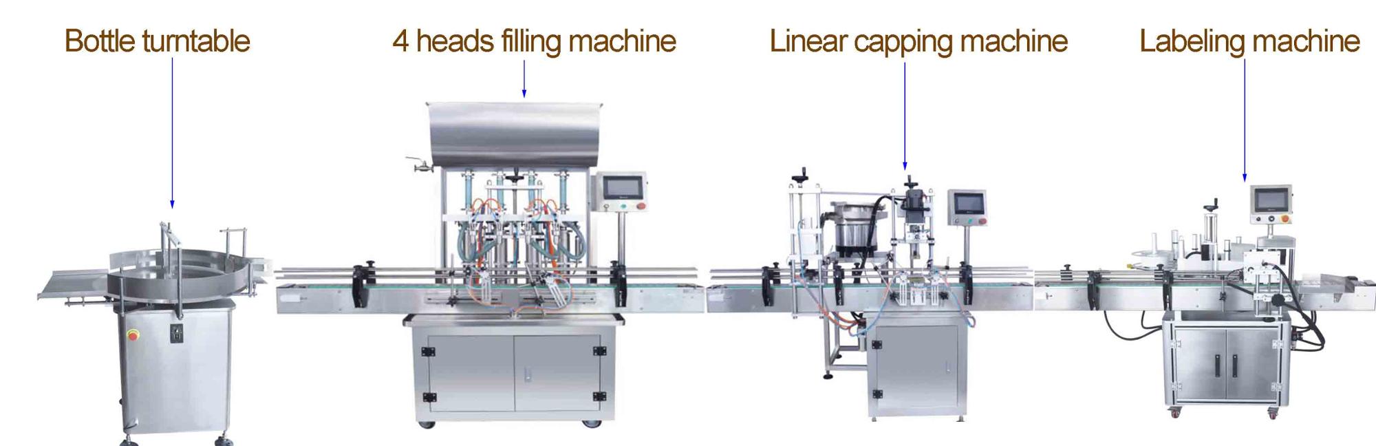 automatic liquid filling capping and labeling machine